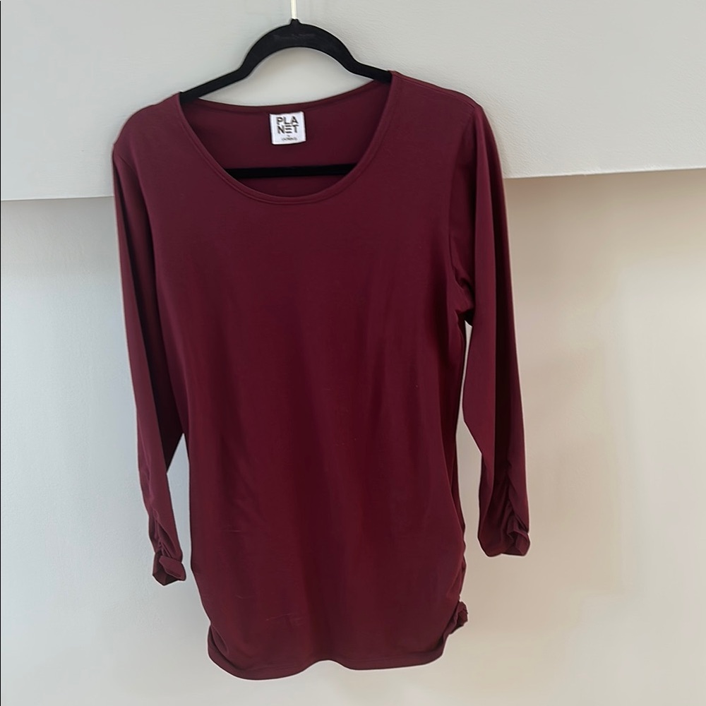 Red Fitted 3/4 Sleeve T-Shirt